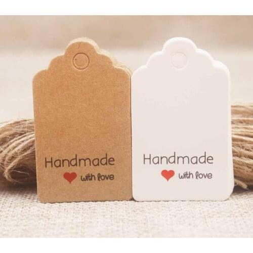 5*3cm DIY Handmade with red heart gifts label tag multi design Wedding Party PaperTags Price label Tag Cards100pc with 100ropes