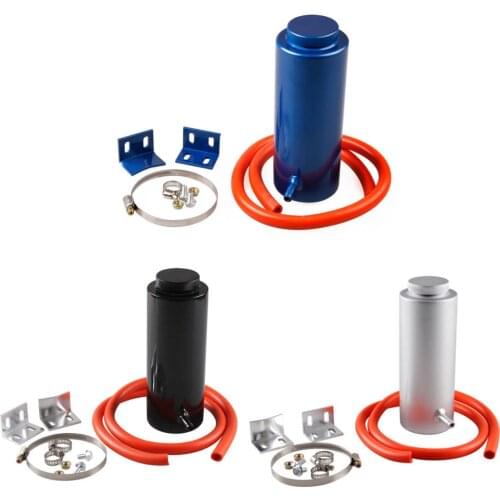 800ml Cylinder Aluminum Radiator Coolant Overflow Reservoir Catch Can Tank Container Kit Sport Styling for Universal Car