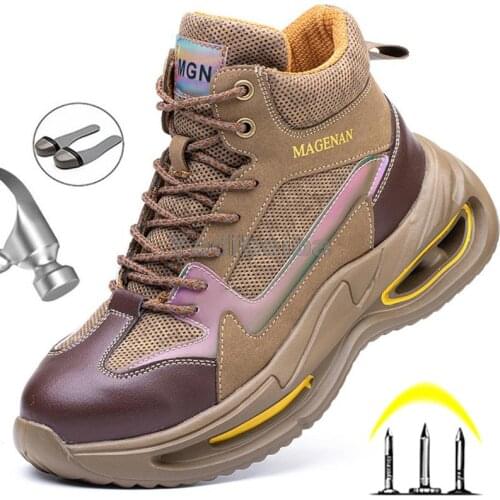 Steel Toe Boots Men Work Safety Shoes Anti-smashing Security Work Boots Outdoor Work Sneaker Industrial Construction Safety Boot