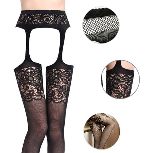 New Sexy Lingerie Stockings Black Fishnet Jacquard Stocking Pantyhose Tights Adult Women Thigh Sheer Tights Embroidery Pantyhose