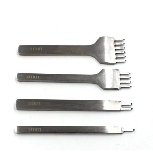 4pcs/set Leather Hole Punchers Sewing Stitching Punching Tools Leather Craftwork Tools DIY Leather Patchwork Accessories Set