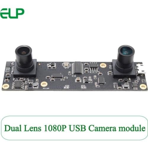 ELP 2MP 1080P Dual Lens USB Camera Moudle USB2.0 AR0330 CMOS Sensor MJPEG 30fps 1920x1080 for Windows Android Linux with UVC