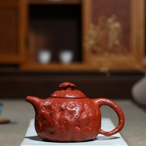 Purple Sand Pot Famous Artisans Handmade Raw Mine Dahongpao Ganoderma lucidum Teapot Set for Spring Pot Kungfu Teapot
