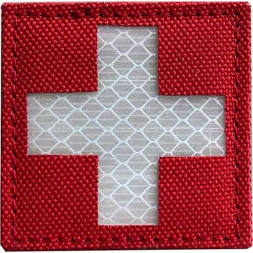 Hot sale Reflective Medic Patches Tactical Medical Patches Hook-Fastener Backing Cross Medical Rescue Ir Chapter Reflective Pack