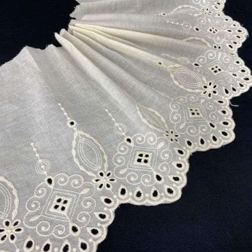 Custom Made Cotton Embroidery Lace Accessories Diy Handmade Clothing Skirt Curtain Bedding Cotton Hollow Embroidery RS3156