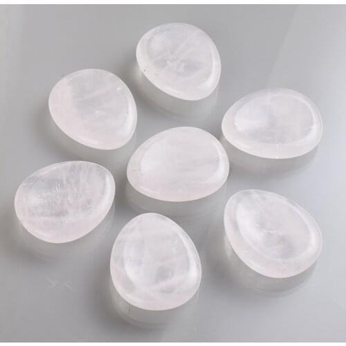 Natural Rock Quartz Worry Palm Stone 45*37 MM Tumbled Chakra Tool Crystal Thumb-Stones Reiki Healing Energy Feng Shui Home Decor