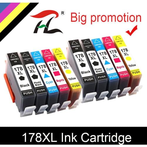 HTL 2 set 178XL ink Cartridge for hp 178xl 178 compatible for HP 7510 B8553 C309a B210a 5510 C410c C6342 C5390 D5460 3070A C5388