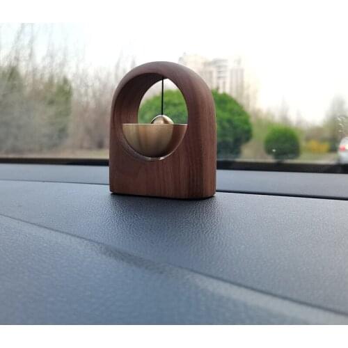 Wind Chime Car Bell Brass Black Walnut Solid Wood Ornaments Fashion Simple Wind Chime Creative Decoration Tabletop Decoration