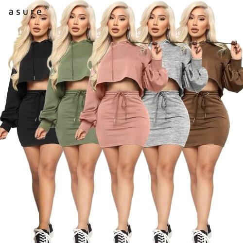 Two Piece Tracksuit Women 2021 Fashion Clothing Office Suits Female 2 Piece Top And Skirt Sets Sexy Club Outfits GL6221