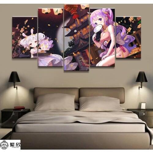 Home Decor Modular Canvas Picture 5 Piece USS Laffey HMS Unicorn Game Painting Poster Wall For Home Canvas Painting Wholesale