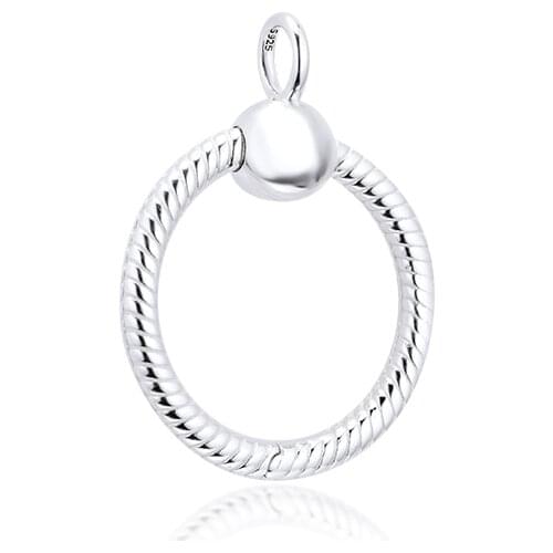 Moments Large O Necklaces Pendants 100% 925 Sterling Silver Jewelry Free Shipping