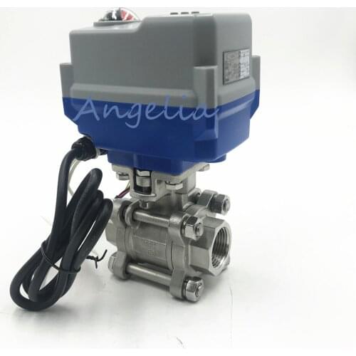 DC24V 2" BSP DN50 4-20 MA Stainless Steel 304 Three-Piece Motorized Proportional Regulating Ball Valve