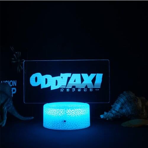 Odd Taxi LOGO Manga 3d Light Led Lamp for Child Bedroom Decor Night Light Birthday Gift Room Table Anime Odd Taxi OT