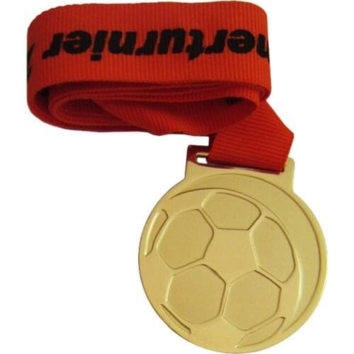 Low price high quality electroplated gold medal cheap zinc alloy football medal