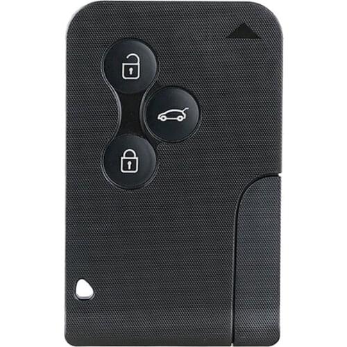 New 3 Button Smart Card For Renault Clio Logan Megane 2 3 Koleos Scenic Card Case Black Car Key Fob Shell With Small Key