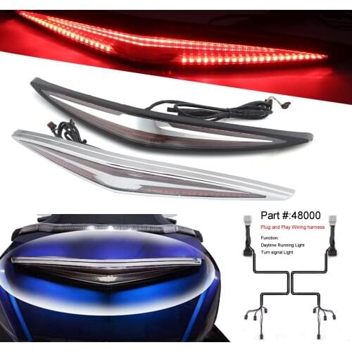 New Motorcycle ABS Trunk Spoiler LED Red Rear Brake Light Turn Signal For Honda Goldwing GL1800 Tour DCT Airbag 2018-2021 2020