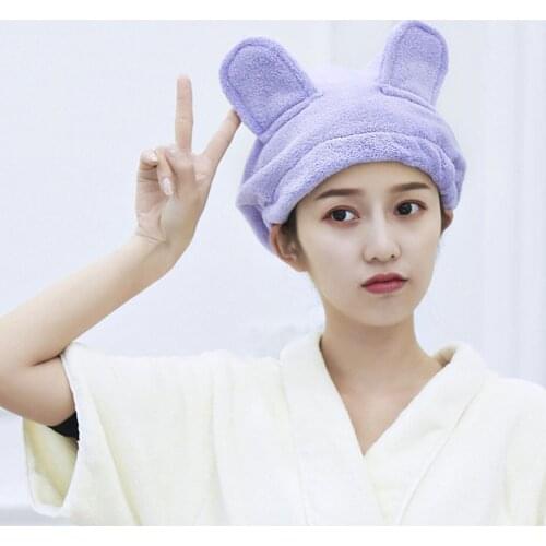 Solid Color Coral Fleece Hair Towel Turban Towel Quickly Hair Drying Towel Women Girls Absorbent Shower Cap Bathroom Products
