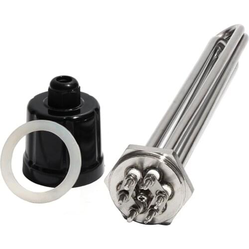 1 1/4" BSP/DN32 Thread 304SUS Immersion Water Heater Element 220V/380V Heating Electrical Pipe 3KW/4.5KW/6KW/9KW/12KW