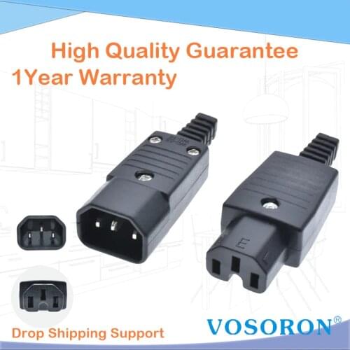 IEC320 C14 C15 AC PDU/UPS wired power outlet socket cable assemble install electrical Panel Receptacle AC socket 250V 10A