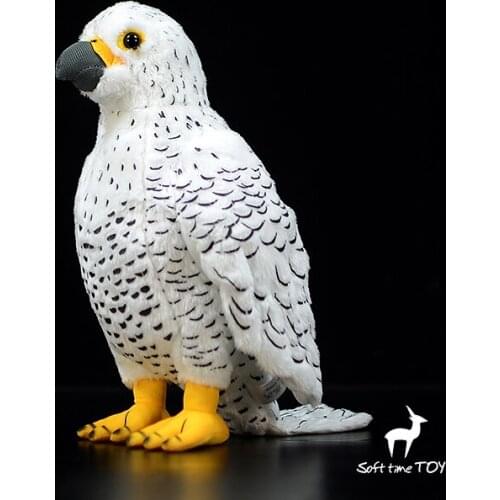 Real Life Raptor Doll Cute Gyr Falcon Model Soft Stuffed Animal Plush Toy Gyrfalcon Decoration Gifts