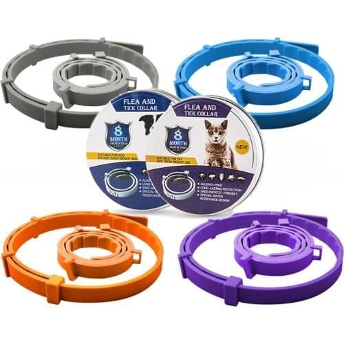 Adjustable Dog & Cat Collar Flea & Tick Prevention Pet Collar Pest Control Protect Rubber Flea Killer Collar Pet Cat Accessories