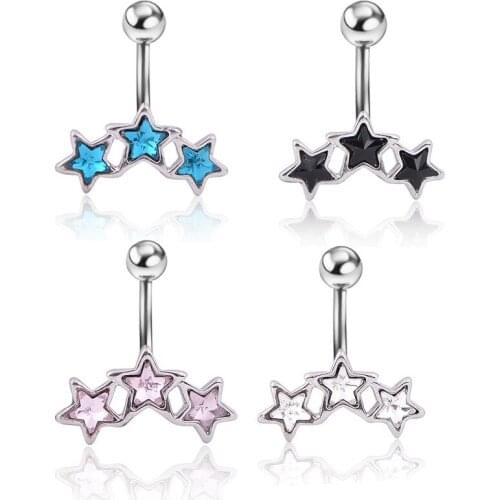 Sexy Belly Button Rings Dangle Surgical Steel Cool Crystal Belly Piercing Ring Simple