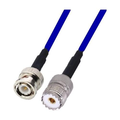 Blue Soft RG142 BNC Male to UHF Female Connector RF Coaxial Jumper Pigtail Cable