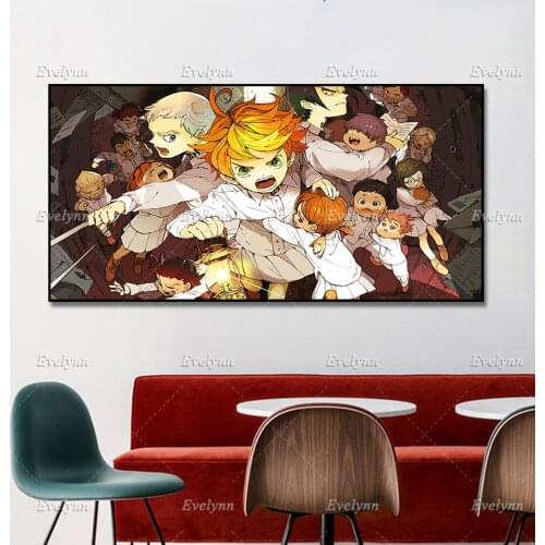 Promised Neverland Emma Ray Norman Modern Art Painting Anime Poster and Print on Canvas Wall Picture for Living Room Home Decor