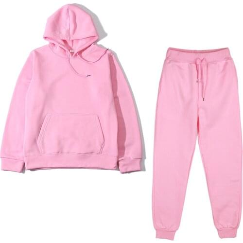 2 Piece Tracksuit Women Pink Hoodie Sweatshirt Female Sport Pullover Suits Womens Sport Suit Set Tracksuit For Women Sweatshirt