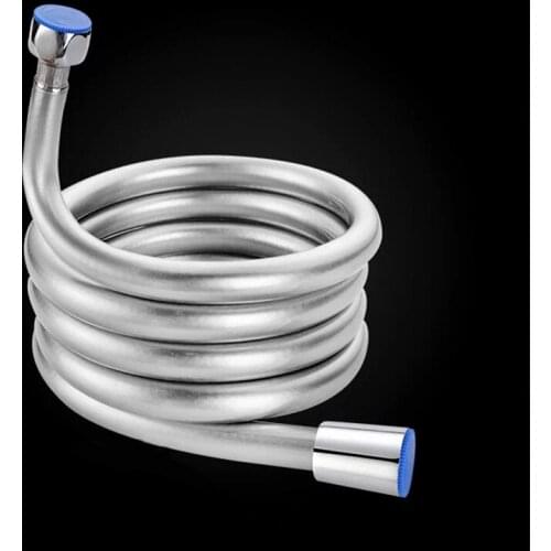 1.5m/2m High Pressure PVC Silver Shower Explosion-proof Hose Anti-twist PVC Flexible Hand Shower Head 360 Swivel Hose