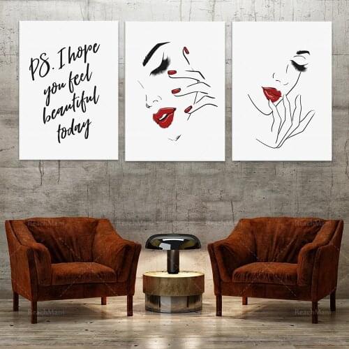 I hope you feel beautiful, beauty salon decoration, beauty room wall decoration, hair salon wall art, 3-piece print set, beauty