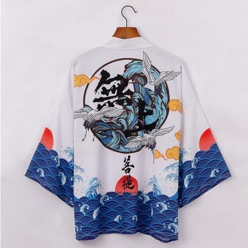Japanese kimono cardigan men haori yukata male samurai costume clothing kimono jacket mens kimono shirt yukata haori
