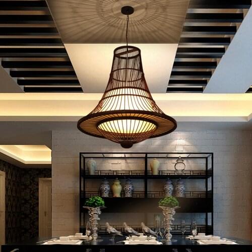 Southeast Asian pendant lights new Chinese style bamboo light creative tea house clubhouse living room dining room lamp LO72613