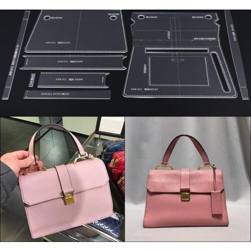 1set Handmade Leather DIY Durable Version Acrylic Template Handbag Shoulder Bag Leathercraft Cutting 28*18*12cm