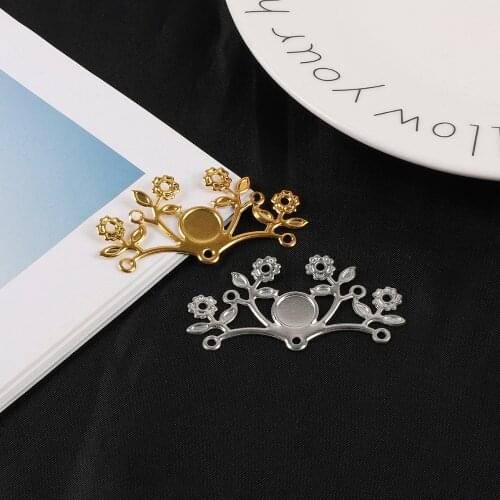 10pcs Gold/Rhodium Plated Tone Filigree Bouquet Connectors Metal Craft Gift Decoration DIY Jewelry Making