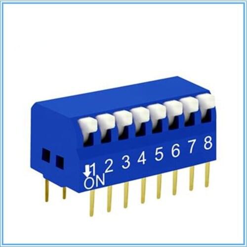 100 pcs/lot )DIP Switch 8 Way 2.54mm Toggle Switch ,Blue Snap Switch,DIP Switch