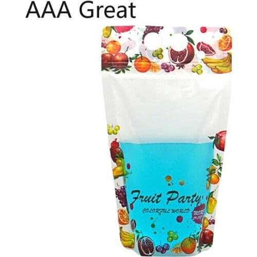 100Pcs/Lot Clear Drink Pouches Bags Zipper Stand Up Plastic Drinking Bag Fruit Juice Packaging Food Storage Disposable Milk Tea