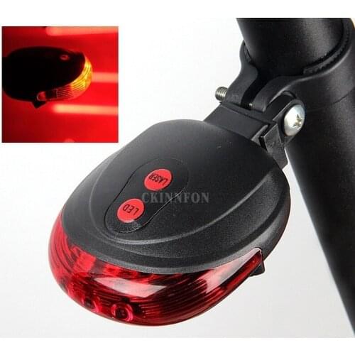 100Pcs/Lot Bicycle Laser Lights Led Flashing Lamp Tail Light Rear Cycling Bicycle Bike Safety Warning 5 Red Led Light Modes