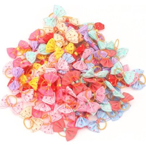 12PCS pet Bows Dog Hair Bows for Puppy Yorkshirk Small Dogs Hair Accessories Grooming Bows Rubber Bands Dog Bows Pet Supplies