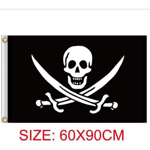 2*3ft Foot Jolly Roger Flag with Red Bandana - Vivid Color and UV Fade Resistant irate Flags Polyester with Brass Grommets