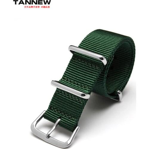 2016 New arrived High-quality Green 18mm 20mm 22mm 24mm waterproof nylon strap NATO strap 4 color buckles for choose