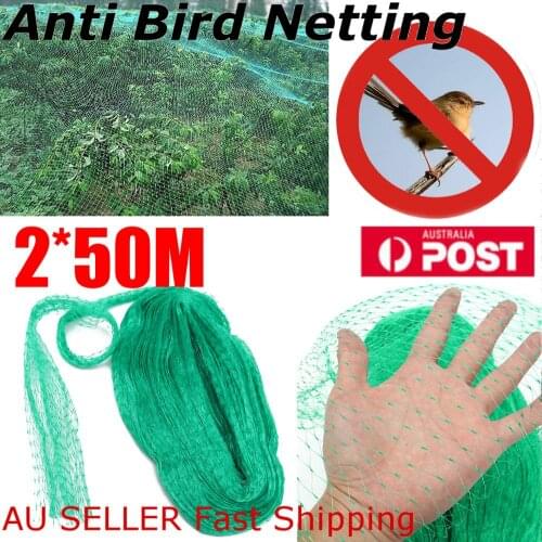 2x50m Protective Net Diamond Mesh Anti Bird Netting for Crop Plant 15mm