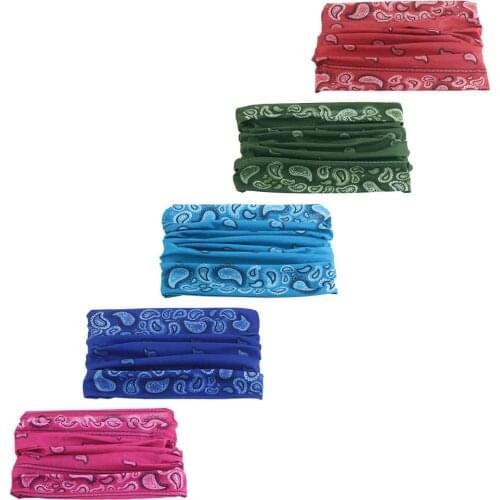 3pcs/5pcs Motorcycle Half Face Neck Scarf Balaclava Headwear Pattern Print Bandana Women Men Multifunction Hair Accessories