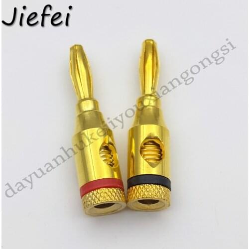 4pcs 24k Gold Plated Musical Audio Speaker Cable Wire Banana Plug Connector Plated Musical Speaker Cable Wire Pin Connector