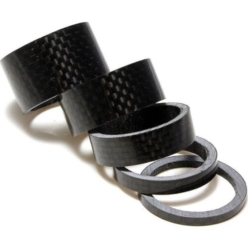 5pcs/set Carbon Fiber 3/5/10/15/20mm Spacer 1 1/8" For Stem Bike Bicycle Headset Washer