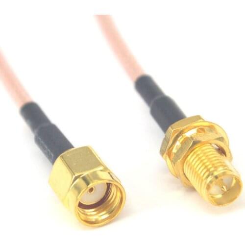 5 pieces/lot)Pigtail Cable RG316 50cm RP-SMA male plug to RP SMA female Jack goldplated connector extension cable