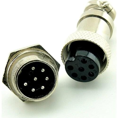 7PIN 16mm GX16 2P 3P 4P 5P 6P 7P 8P Core Aeronautical Plug Cable Connector Plug Socket 5pcs