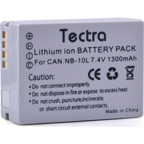 Tectra 1PC NB-10L NB 10L Camera battery for Canon G1X G15 G16 SX40HS SX50HS SX60HS SX40 SX50 SX60 HS Camera