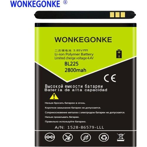 WONKEGONKE BL225 Battery For Lenovo A858T A785E S8 A708T A628T A620T A780E A688T S898t+ S580 Batteries Bateria