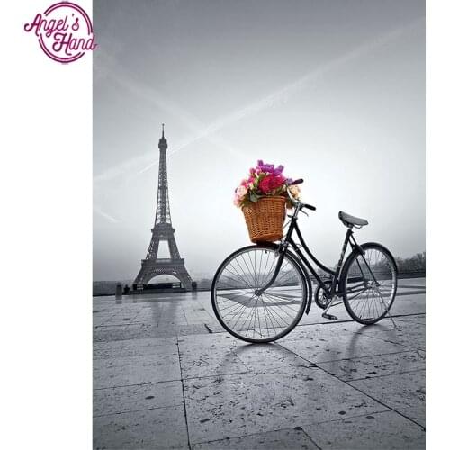 DIY 5D Diamond Mosaic Diamond Painting Cross Stitch Eiffel Tower bicycle Kit Diamonds Embroidery Square Drill Home Decoration